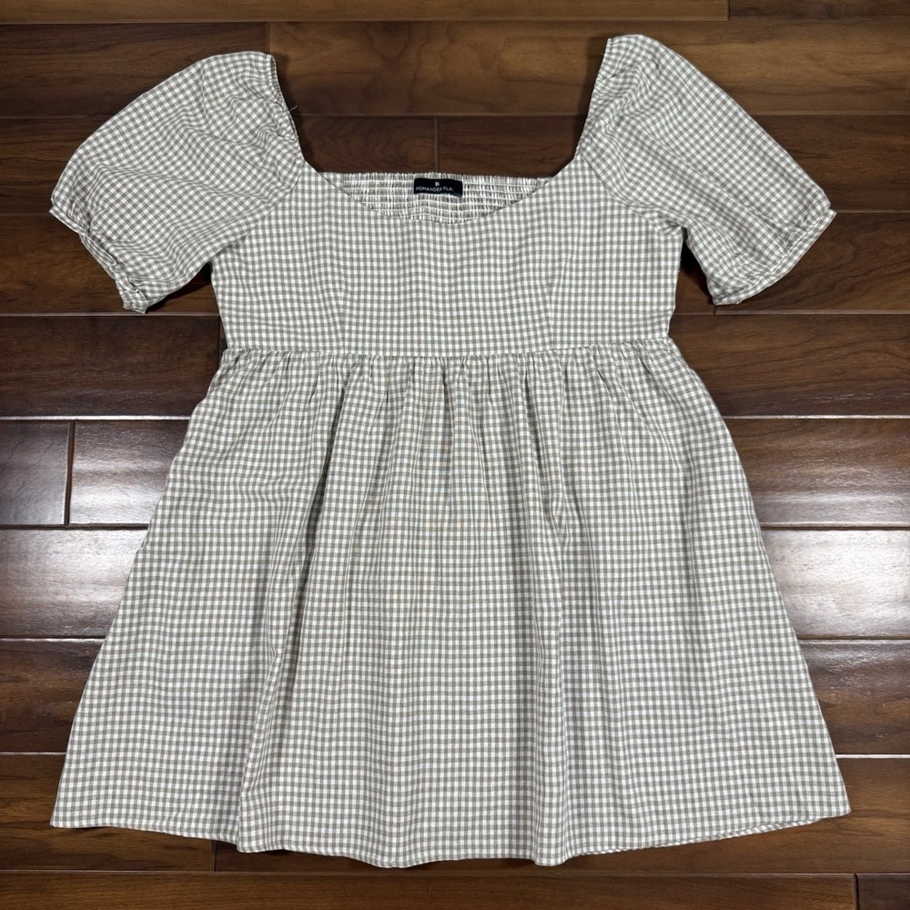 Pomander Place‎ Women's Size XXXL Beachwood Gingham Check Abigail Smocked Dress